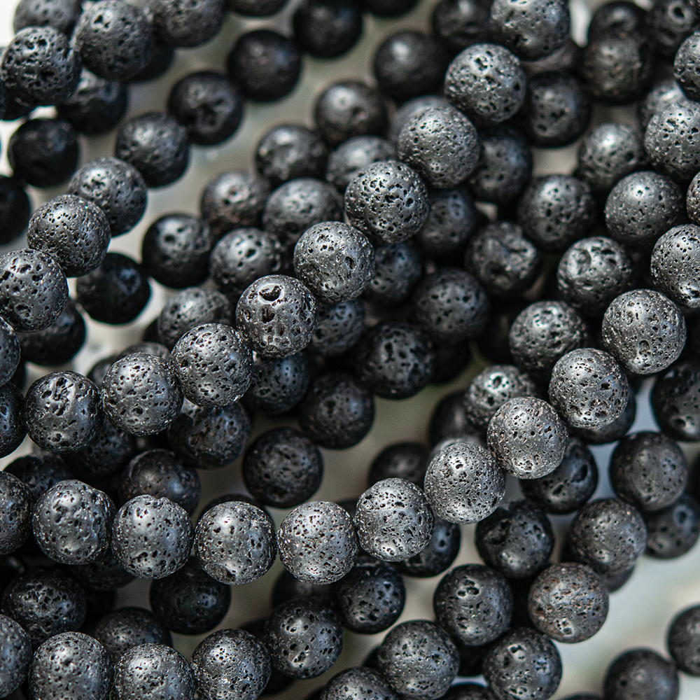 Лава вулканическая натуральная, 10,5мм, шар