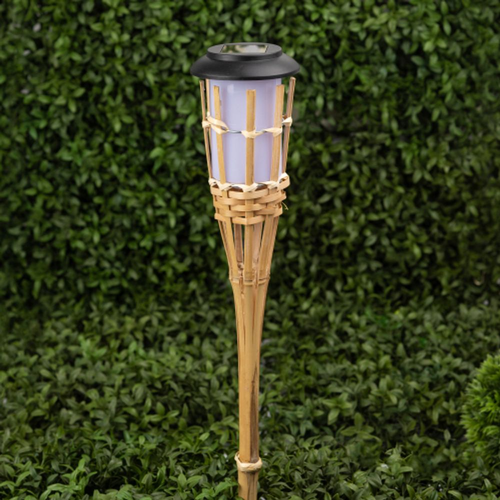 Светильник уличный ЭРА ERASF22-24 Факел бамбук на солнечных батареях садовый 56 см