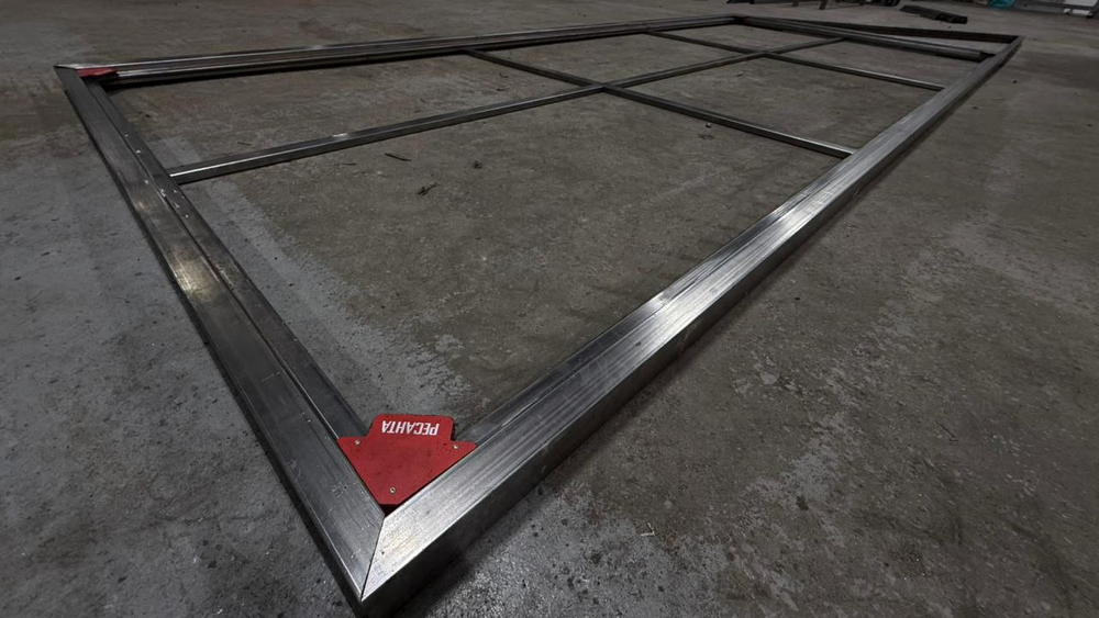 Каркас откатных ворот 4м проем для самостоятельной сварки из Т- профиля.