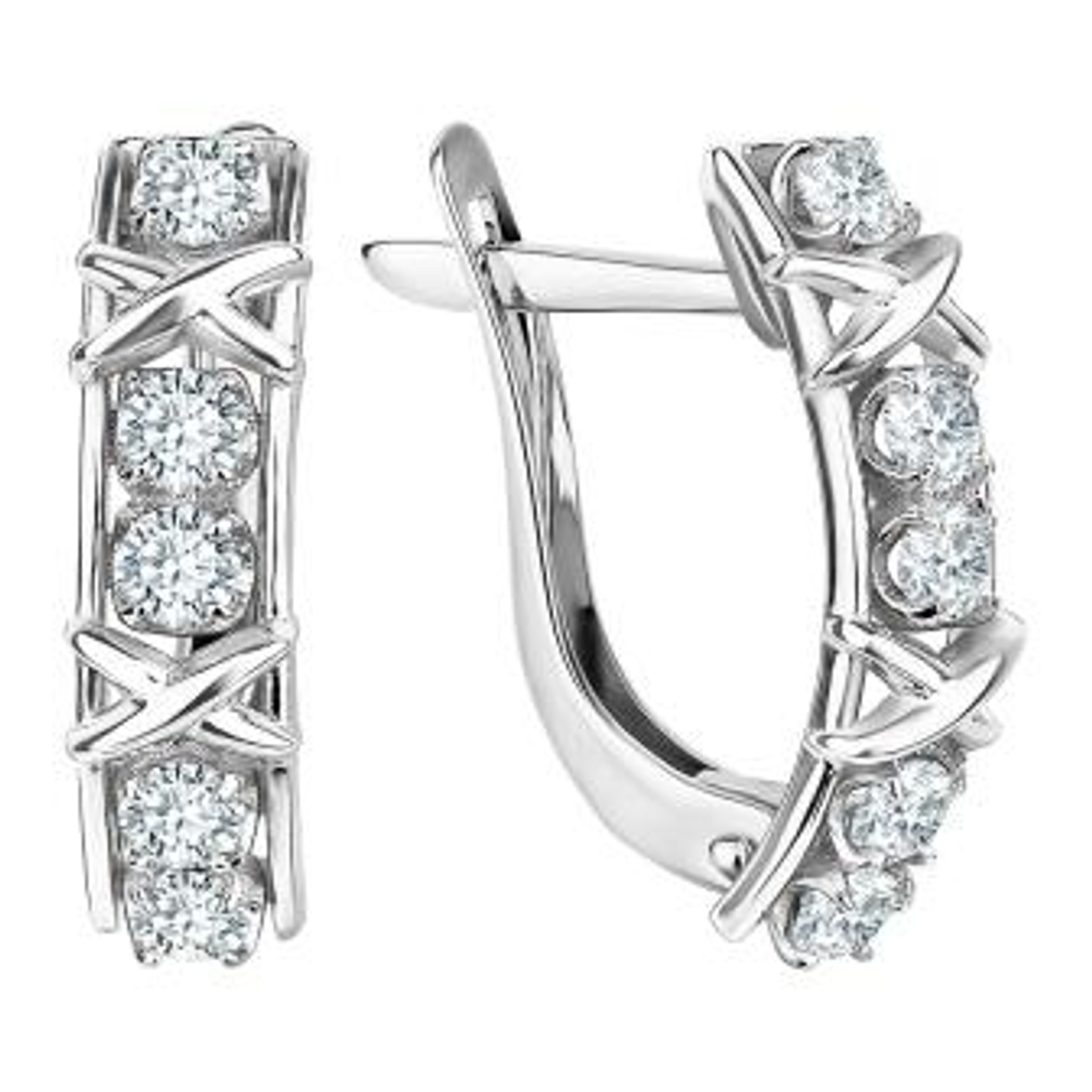 Серьги из золота с фианитами