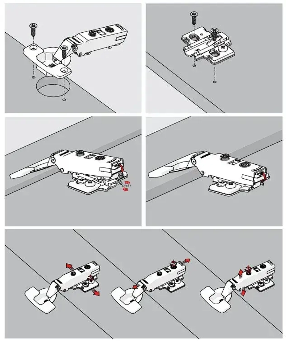 Петля мебельная SAMET MASTER со встроенным доводчиком Soft-Close, открывание 110 градусов, накладная