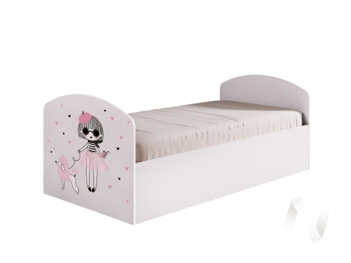 Кровать Детская Юниор-2 ЛДСП Мальвина (белый/белый)