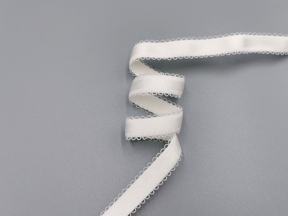 Бретелечная резинка (Турция) с фестонами, 12 мм, молоко, (Арт: BR642/12T-004), м