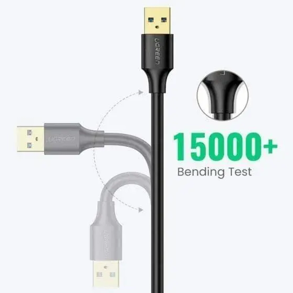 Удлинитель кабеля USB 3.0 Ugreen US129 30127 USB-A 3.0(M) to USB-A 3.0(F) 3 м, преимум качество, черный