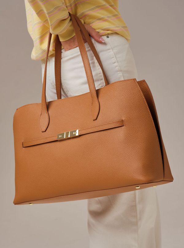 Кожаная сумка Bossy DBR 31382 коричневый лист