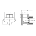 Уголок комб. вн 25х3/4'' с креплением EVER® plast   СЕРЫЙ (Россия)