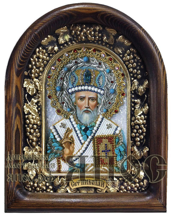 Икона Николай Чудотворец бисер