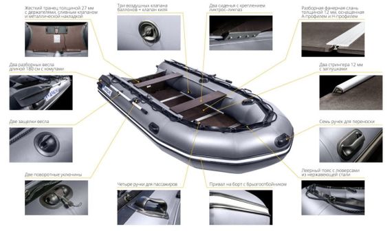 Лодка ПВХ АПАЧИ 3500 СК (слань+киль)