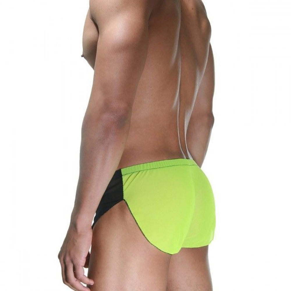 Мужские черно-лаймовые шорты (Размер: L-XL) (Цвет: черный с лаймовым)