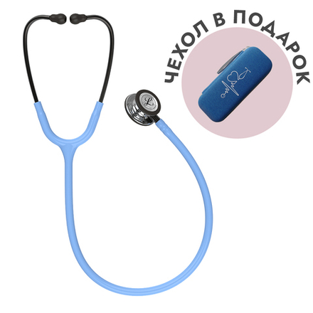 Стетоскоп Littmann Classic III, голубой, зеркальная акустическая головка, дымчатый ствол (5959)