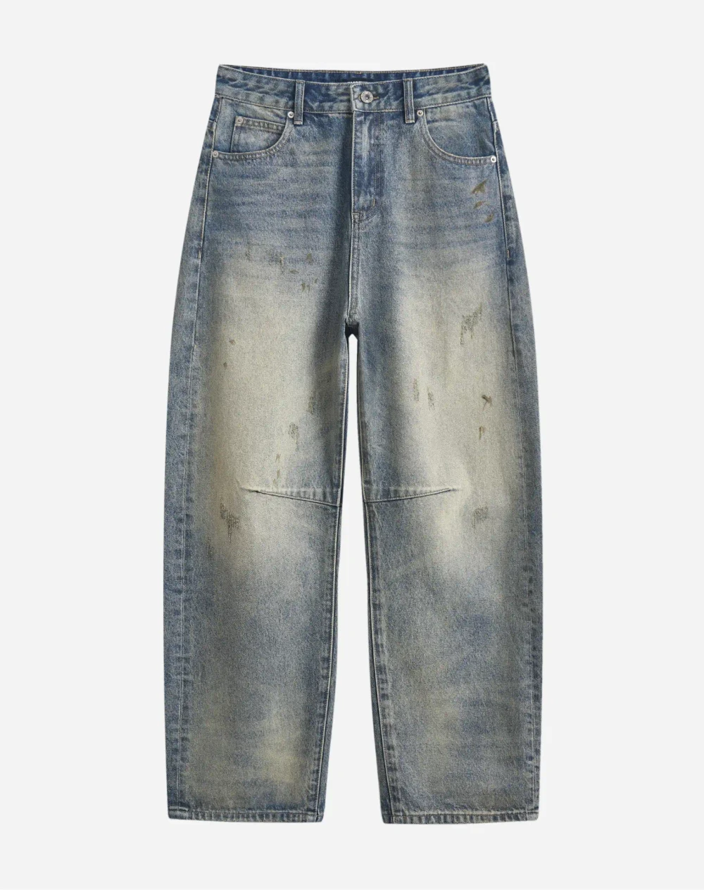 Джинсы-трубы с винтажным эффектом