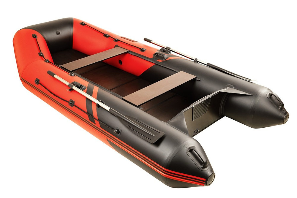 Броня-320 С красный-черный (Лодка ПВХ под мотор с усилением)