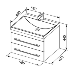 Тумба с раковиной Aquanet Нота NEW 58 венге