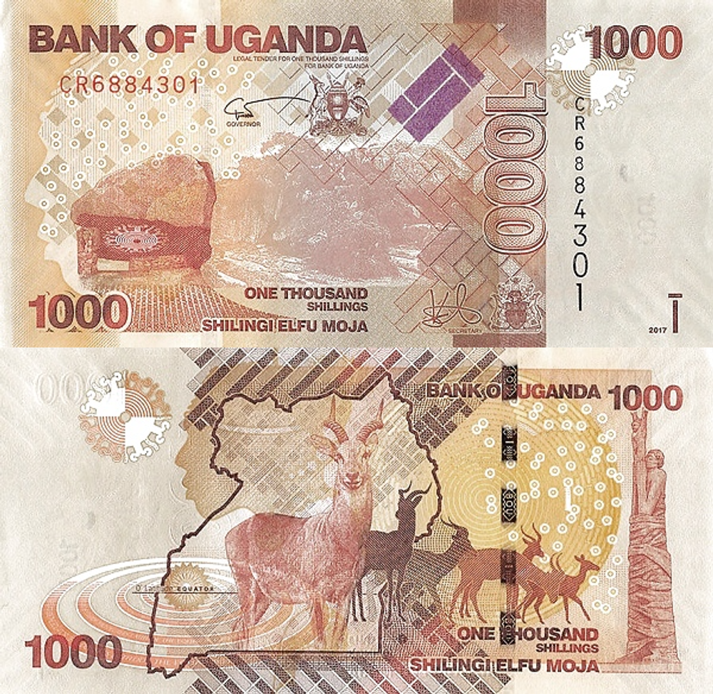 Уганда 1000 шиллингов 2010-2024 Антилопы UNC
