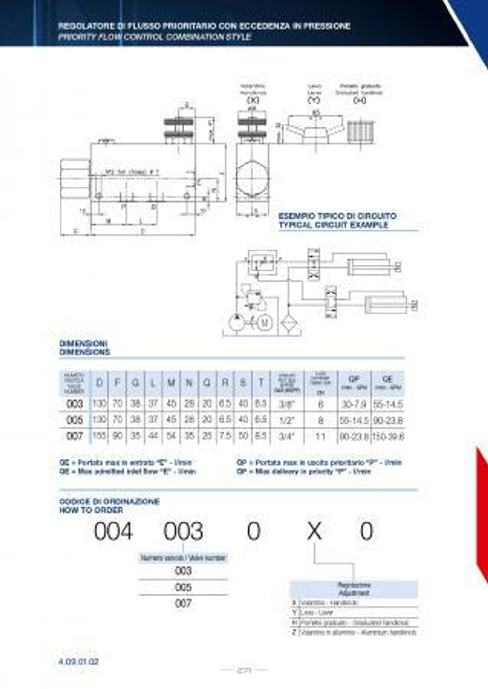 004.007.OYO трехлинейный регулятор расхода 3/4" DN11