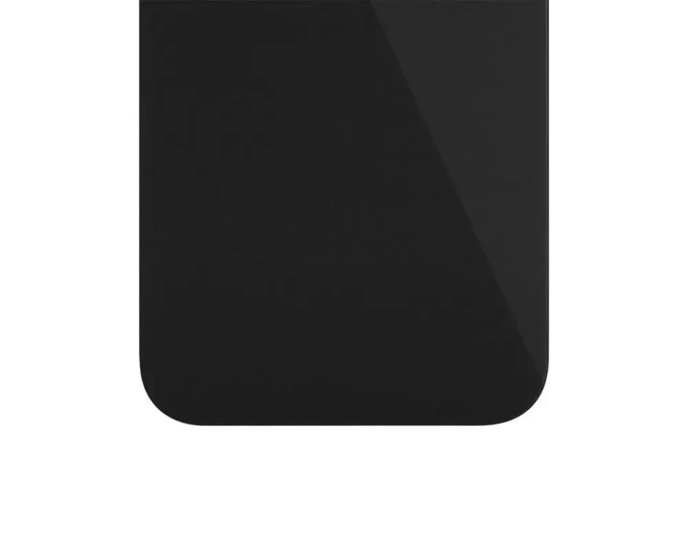 Задняя крышка для iPhone 12 Черный (стекло, широкий вырез под камеру, логотип)