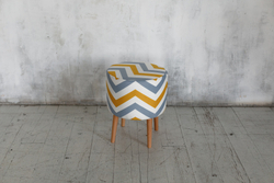 Пуф Лекко Скандинавия Желто-Серый