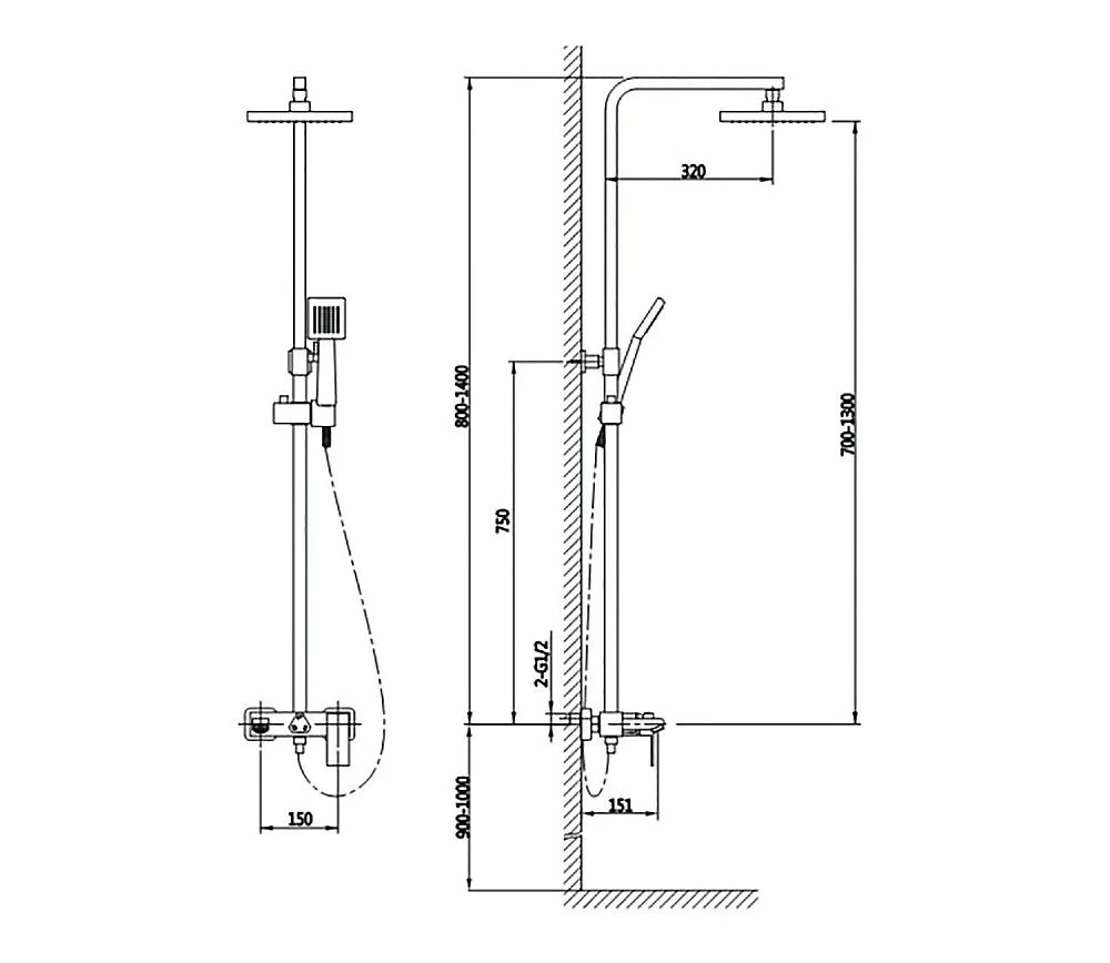 Душевая система Timo Selene SX-1030/17 золото матовое