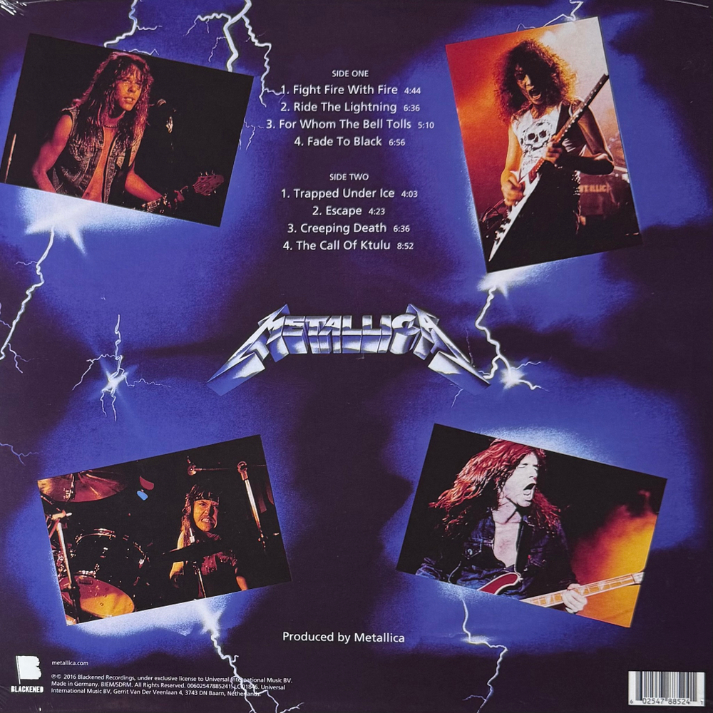 Виниловая пластинка Metallica ‎– Ride The Lightning LP