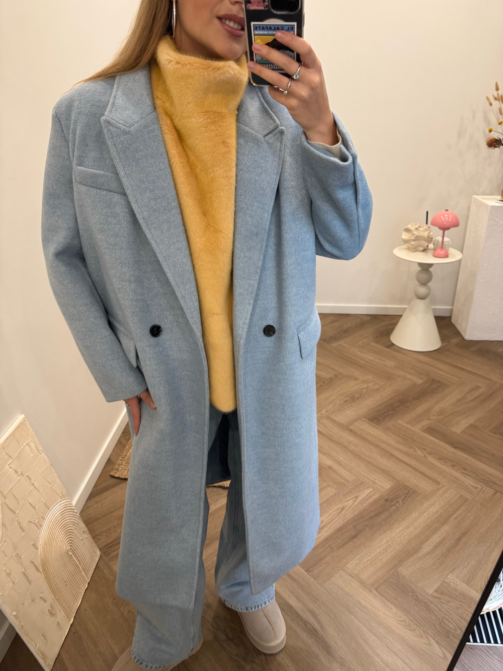 Пальто Джонни голубой