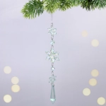 Подвеска «Хрустальная снежинка» 4,5*22 см, Зелёный