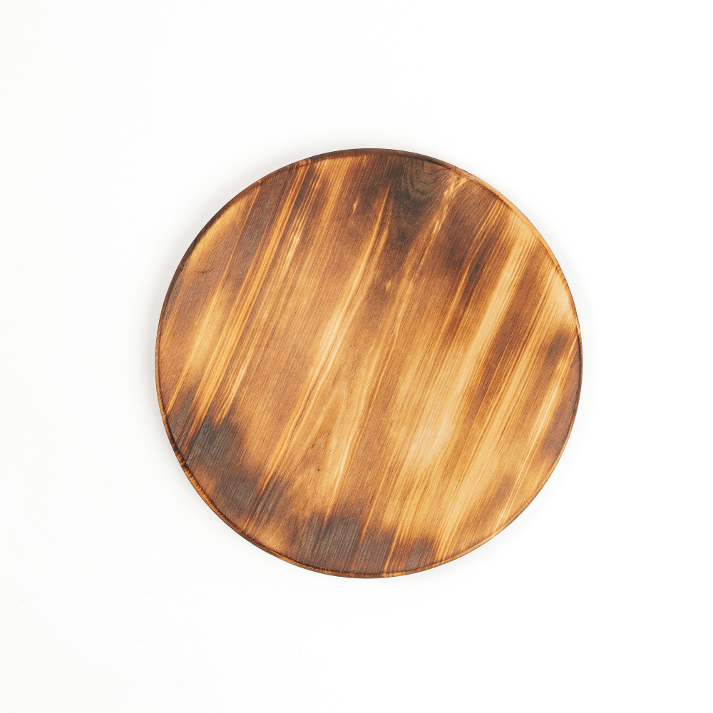 Деревянный круглый сервировочный поднос Art of Siberia для подачи WS5