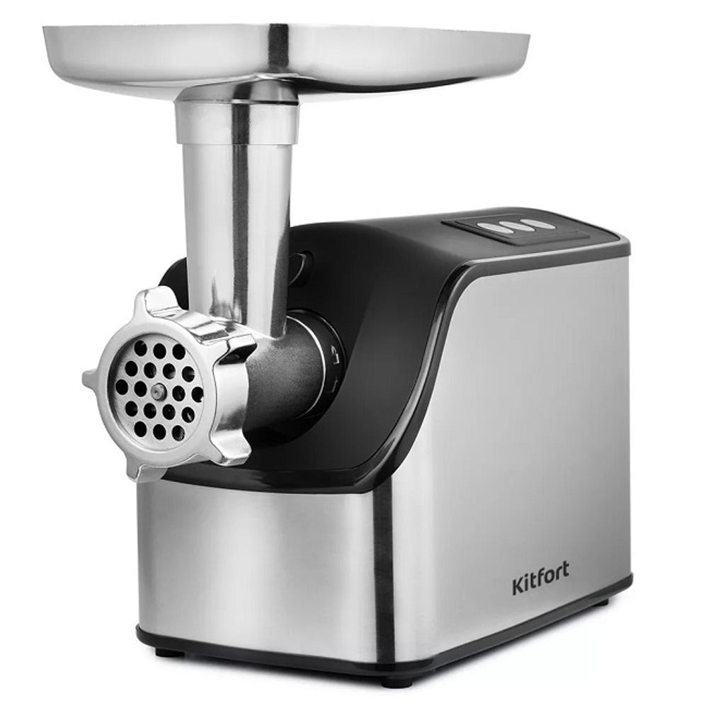 Мясорубка Kitfort KT-2104, 1800 Вт, защита от перегрузок, серебристый/черный