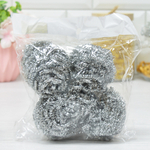 Мочалка для посуды металлическая 4шт спираль VETTA