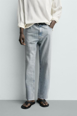 ZARA ДЖИНСЫ STRAIGHT FIT, ГОЛУБОЙ