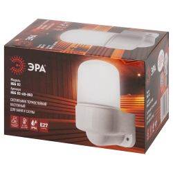 Светильник ЭРА НББ 02-60-003 для бани и сауны керамика/стекло угловой IP54 E27 max 60Вт белый НПБ400 | Светильники ЖКХ IP54