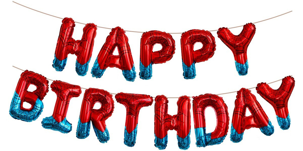 Набор букв Нappy Вirthday "В стиле Человек Паук" 41 см