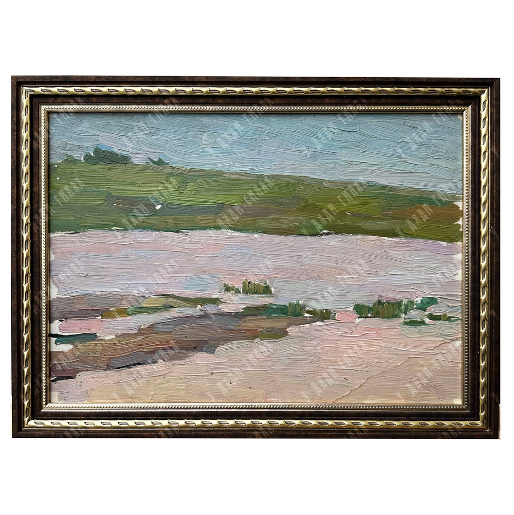 Динес Ю. С. Берег. Этюд. Картон, масло. 1950 г.