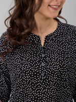 Блузка БЛ-131/черный-горох