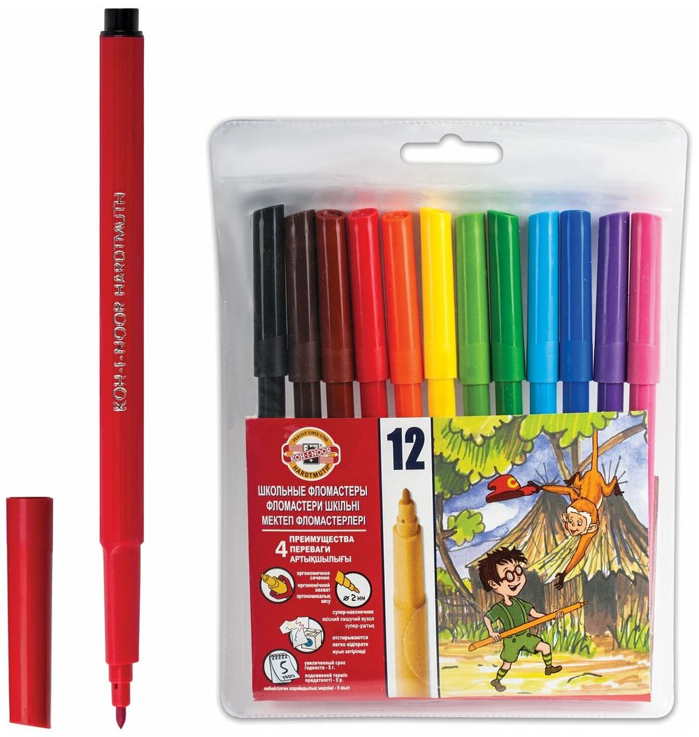 Фломастеры ГАММА "Мультики", 24 цвета, вентилируемый колпачок, картонная упаковка, 180319_07