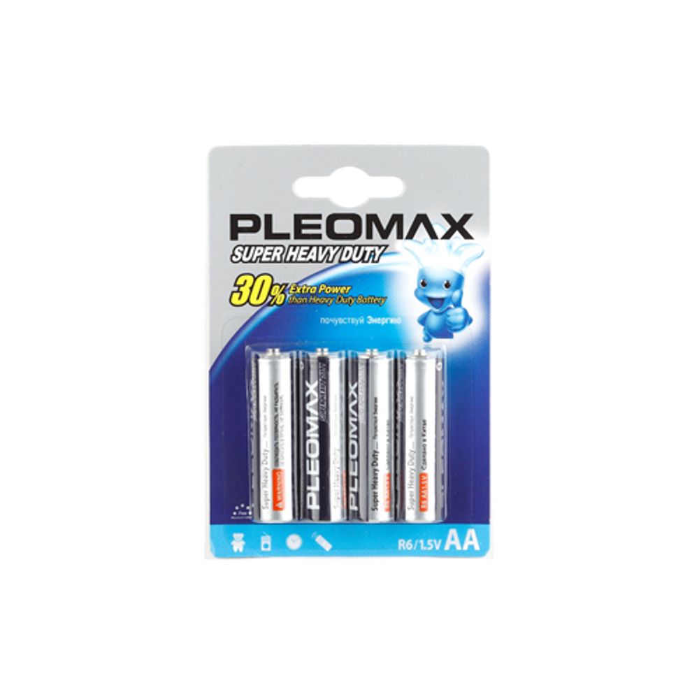 Батарейки Pleomax R6-4BL SUPER HEAVY DUTY Zinc | Батарейки Солевые