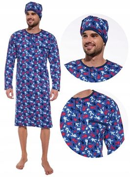 Сорочка ночная мужская с длинным рукавом и колпаком Cornette 110/24