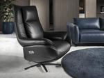 Кресло-реклайнер поворотное 5124/A1167-T541040 черное кожаное