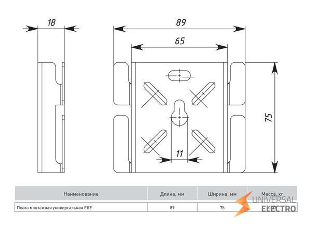 Плата монтажная универсальная EKF