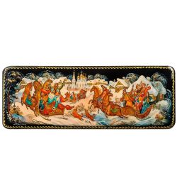 Народные промыслы ШК-19/12-A Шкатулка в технике декупаж «Тройка» (19,5х7х3,5)