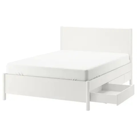 Каркас кровати с ящиками - TONSTAD IKEA/ ТОНСТАД ИКЕА, 140х200 см, белый