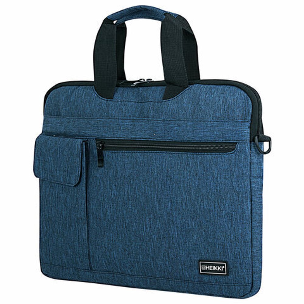 Сумка портфель HEIKKI NOVATION (ХЕЙКИ) с отделением для ноутбука 13-14", багажная лента, синяя, 28х38х3 см, 272593