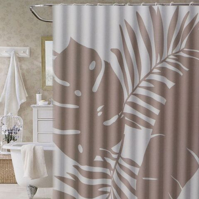 Штора для ванн 180х180 см, ПЭ, Монстера коричневая, STSC7490A
