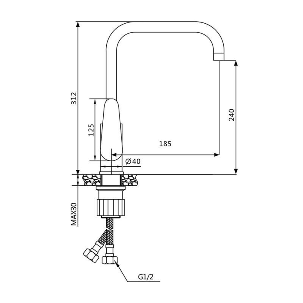 Смеситель для кухни Oute T210 T21013B