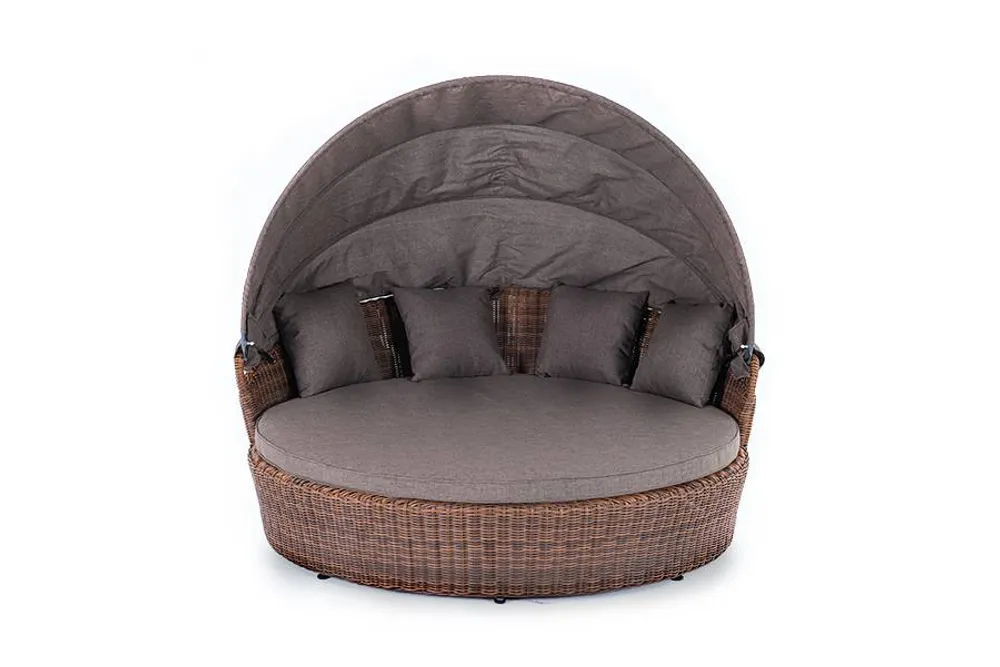 "Стильяно" плетеная кровать круглая, цвет коричневый