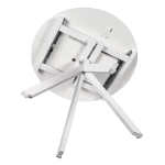 Стол Rudolf круглый раскладной 90-120x90x75см, белый мрамор, белый