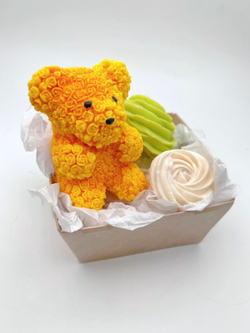 Набор из мыла «Мишка из роз, оранж»