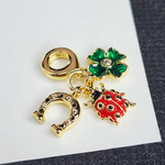 Подвеска "на удачу", бейл, позолота, цветная эмаль, р-р 10мм, люкс фурнитура, штучно