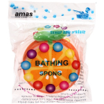 Губка для тела банная поролоновая «Наслаждение - Сочный апельсин», d-12см