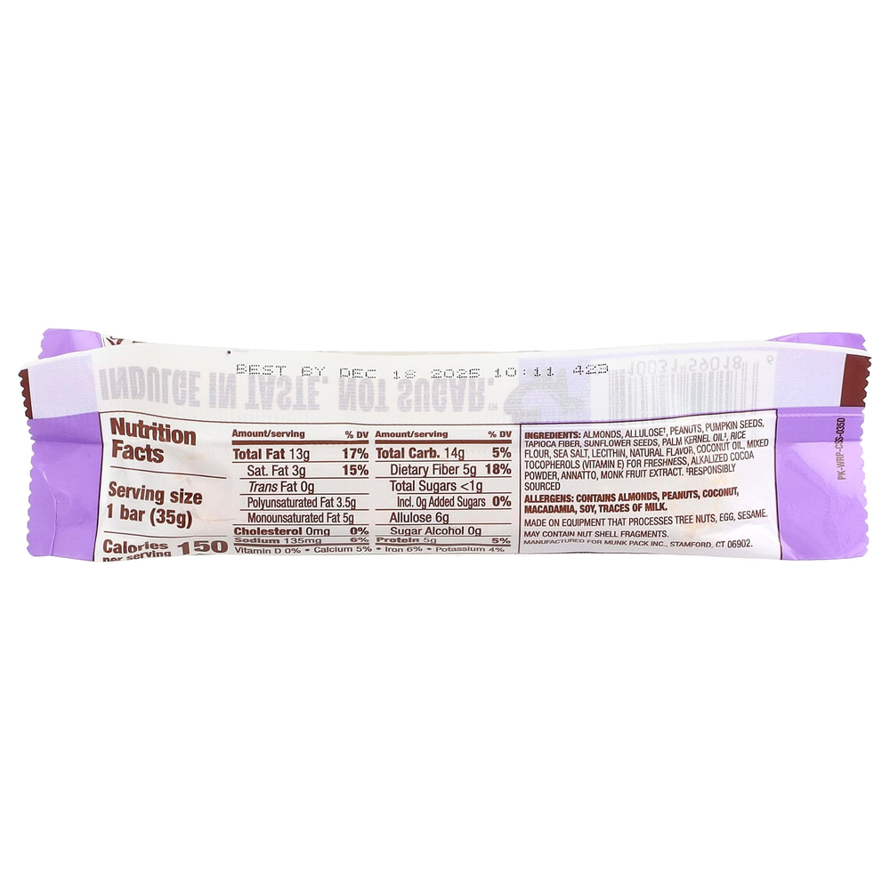 Munk Pack, батончик с орехами и семенами, карамель с морской солью, 35 г (1,23 унции)