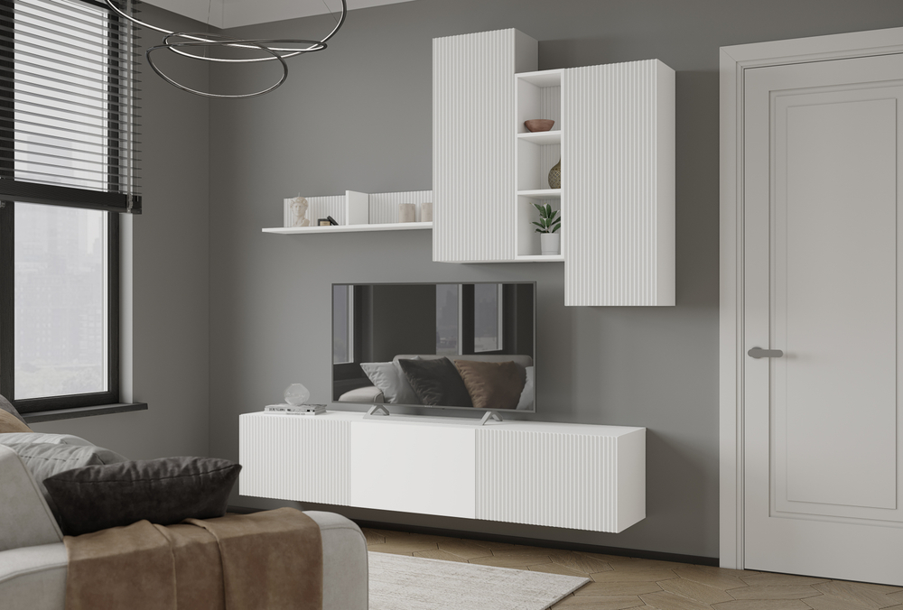 Тумба под телевизор Сириния, белый снег